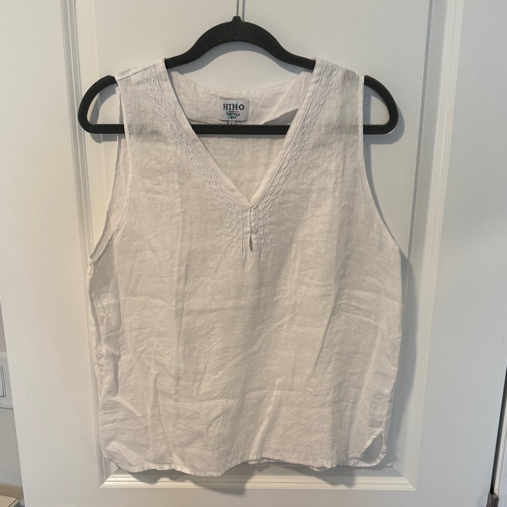 HIHO Women's White Sleeveless Tank Top